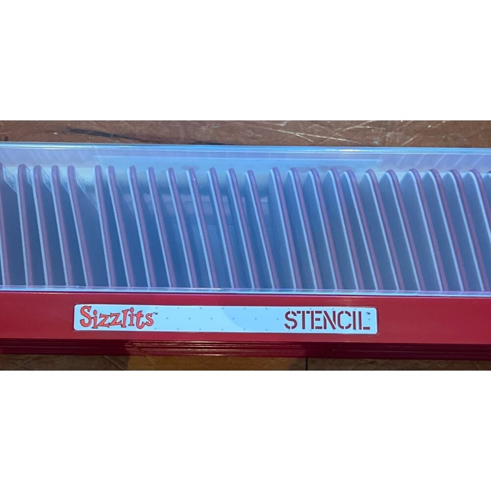 NEW Sizzix Sizzlits Stencil Alphabet Die Set with Storage Box 38-9732